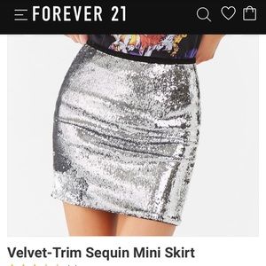 Velvet-Trim Sequin Mini Skirt